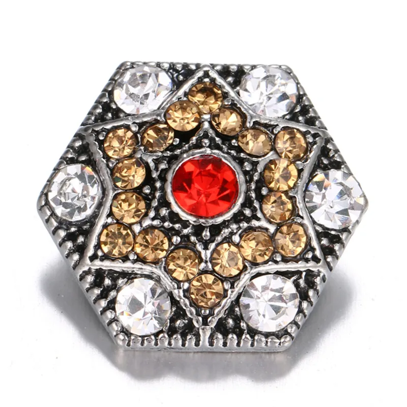 

Fashion beauty Rhinestone colorful Star 18MM snap buttons fit snap bracelet snap jewelry wholesale KZ1259