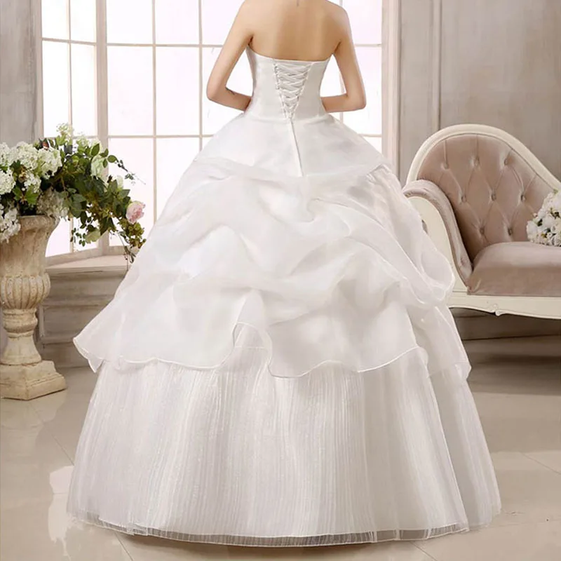 Купи New Wedding Dresses For Women Bridal Ball Gown Wedding Off Shoulder Strapless Lace Up Princess Dress For Women Bruidsjurk Dames за 1,927 рублей в магазине AliExpress