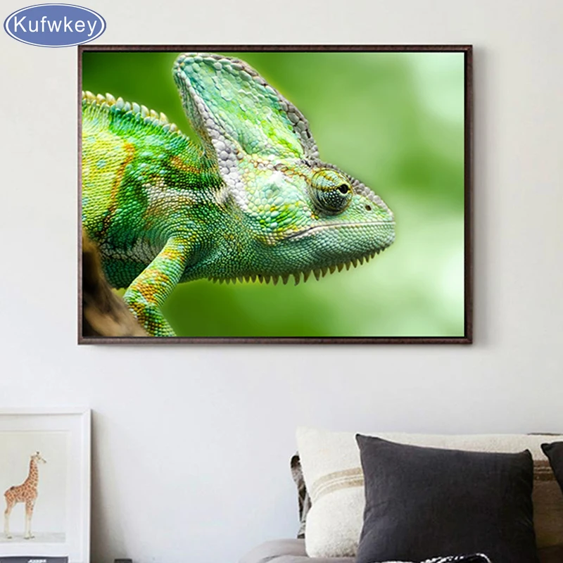 3D DIY алмазная живопись животных Красивая Хамелеон Смола рукоделие домашний декор