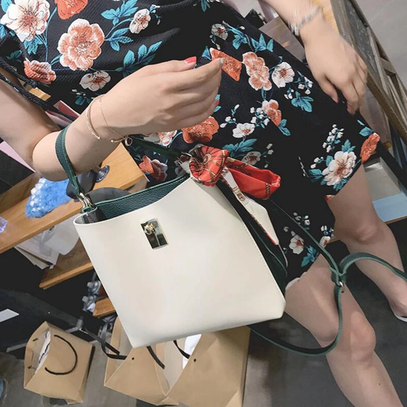 Женская сумка мешок из ПУ кожи с лентой|sac fashion|fashion handbaghandbags fashion |