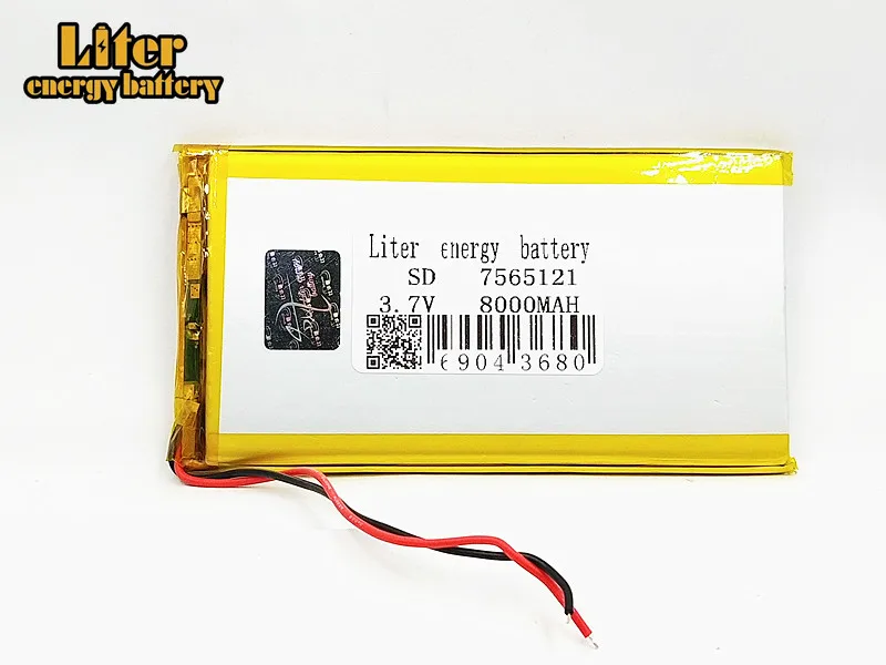 

3.7V,8000mAH,7566121 PLIB; polymer lithium ion / Li-ion battery for GPS,mp3,mp4,mp5,dvd,bluetooth,model toy mobile bluetooth
