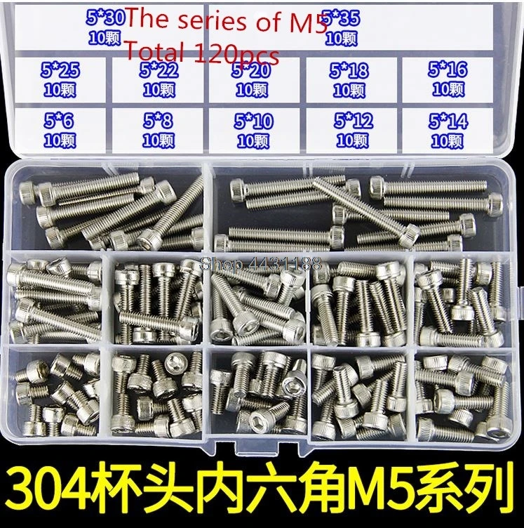 Высококачественные шестигранные винты из нержавеющей стали M3/M4/M5/M6/M8 304 для