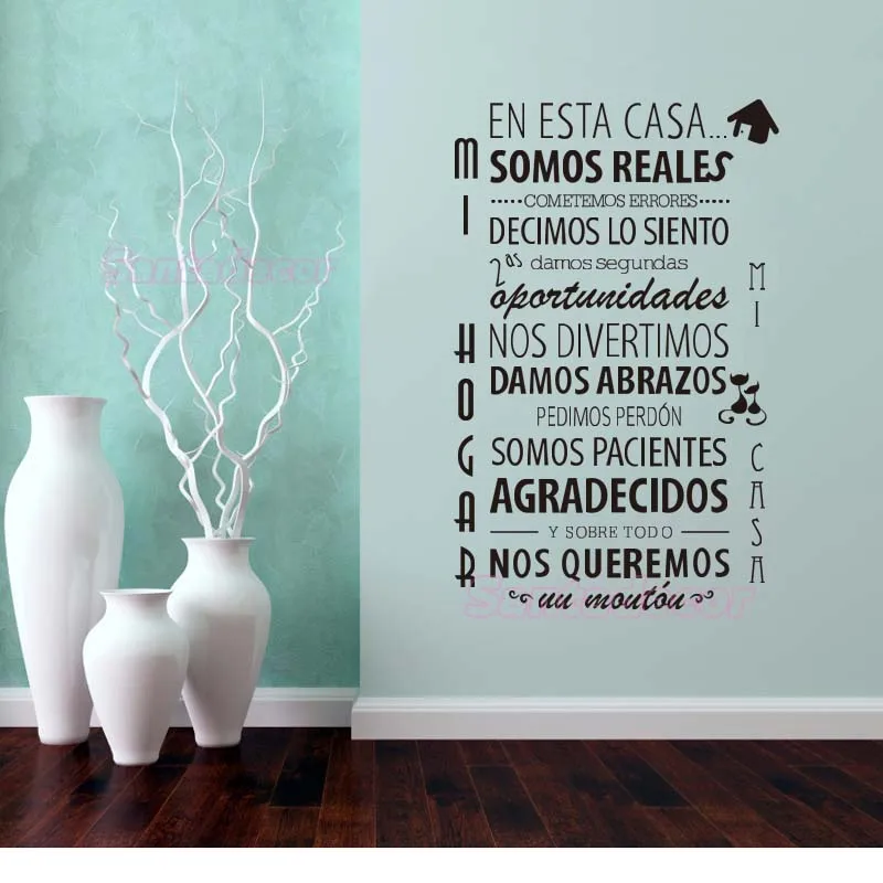 Spanish Quote House rules Vinyl Wall Sticker Removable Decal Mural Decor Living Room art Home Poster 44cm x 69cm | Дом и сад
