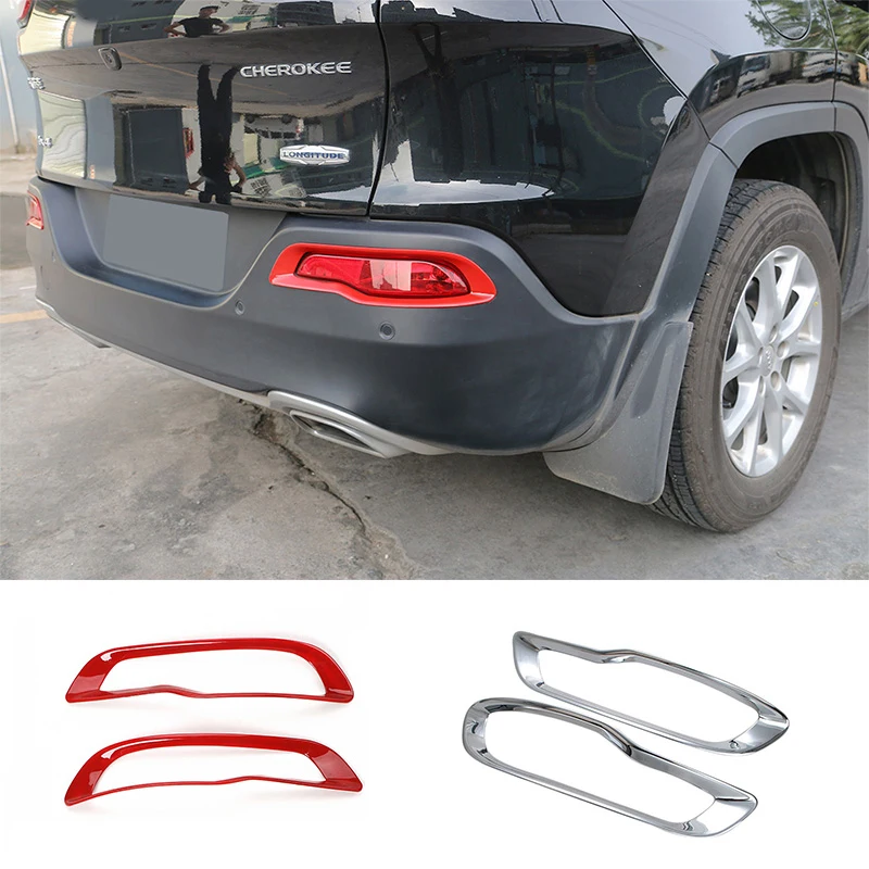 

MOPAI ABS Car Exterior Tail Rear Fog Lamp Decoration Cover Frame Trim For Jeep Cherokee 2014 Up Car Styling
