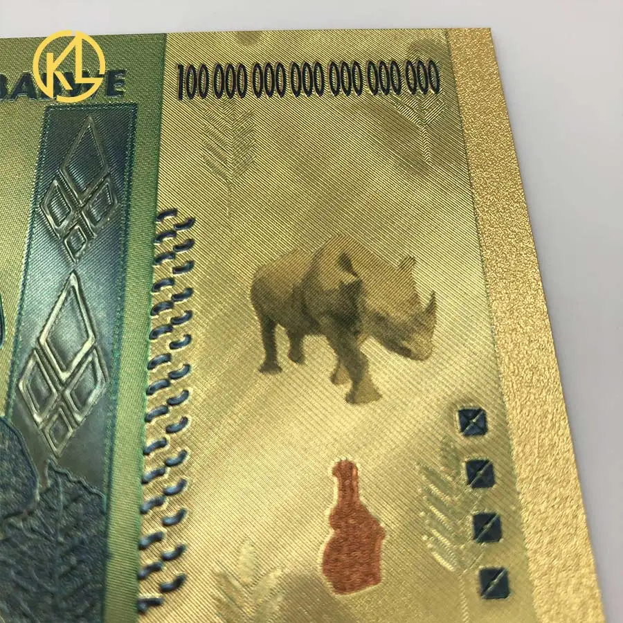AZ0000111 1000 шт. сто квинтиллионов долларов Зимбабве с покрытыем цвета чистого 24