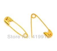 free shipping 1000pcs gold plated safety pins findings 19x5mm m00871