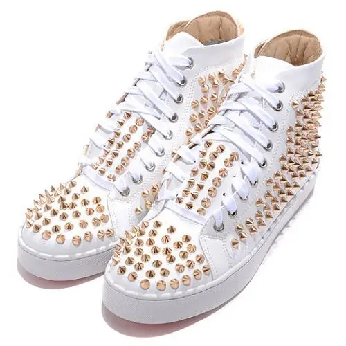 Red Bottom Men Shoes Louis Gold Spikes 