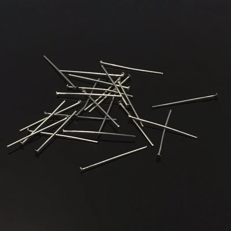 200 шт. золотистые серебряные бронзовые металлические шпильки с плоской головкой