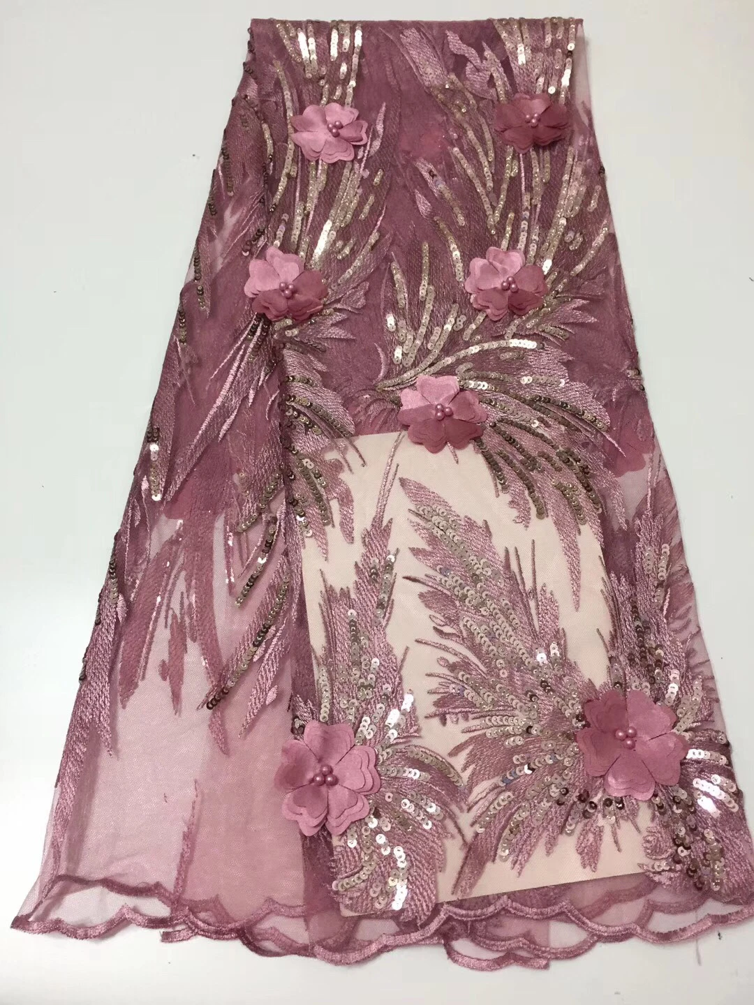 Нигерийская африканская кружевная ткань высокого качества с 3D-цветами, пайетками и бисером Swiss Voile в Швейцарии LCD9119A на.