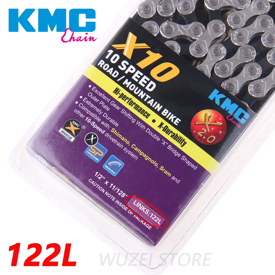 KMC X10 X11 MTB велосипед длинная цепь 122L 10/11 цепь для скоростного велосипеда волшебная кнопка с оригинальной коробкой горный велосипед длинная цепь