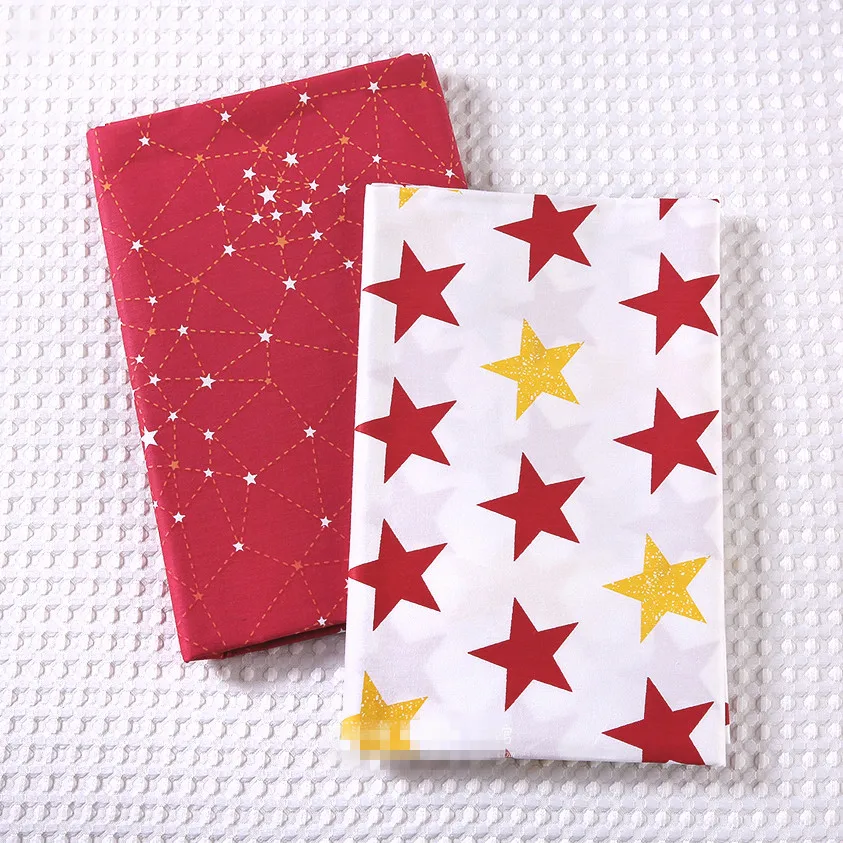 6 шт./лот хлопчатобумажная ткань со звездами в стиле пэчворк мультяшная для