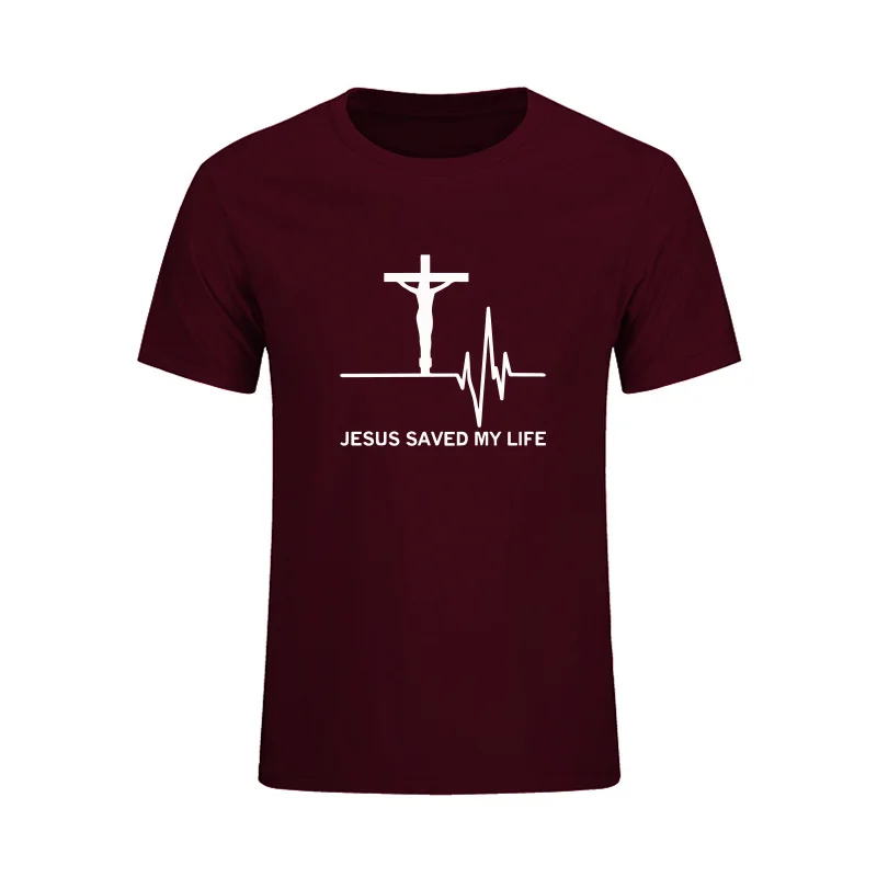 Новые мужские футболки с изображением Иисуса спасла мою жизнь спасательный Бог