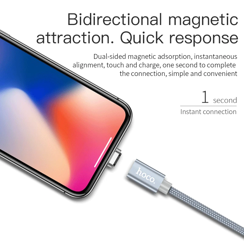HOCO Магнитный кабель типа C быстрое зарядное устройство usb type-C USB-C зарядное устройство данных Магнитный кабель для Xiaomi huawei LG кабели для мобильных телефонов 1 м