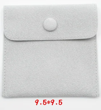 9.5x9.5cm Серые бархатные маленькие подарочные пакеты для украшений Кольцо Кулон мешочек Сумочка бисер на ручную сумку браслет держатель Органайзер 30 шт./лот - Цвет: 9.5x9.5cm