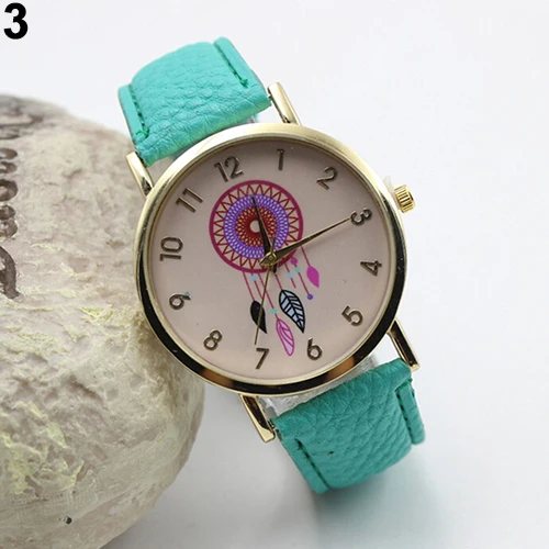 Горячая новинка женские шикарные часы с принтом Ловец снов круглые кварцевые