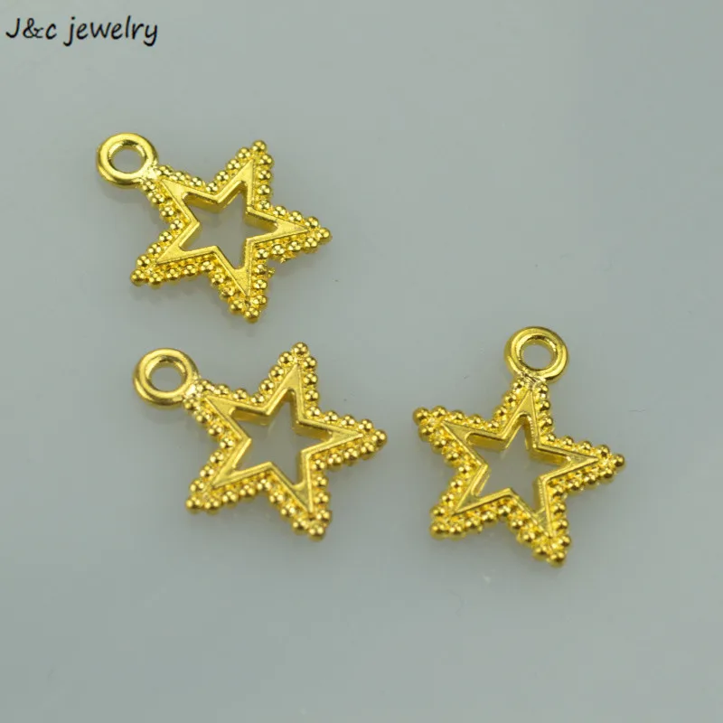 

30 pcs free shipping Gold color charms diy metal star pendant for necklace&bracelets jewelry making 17*15 mm 33117A
