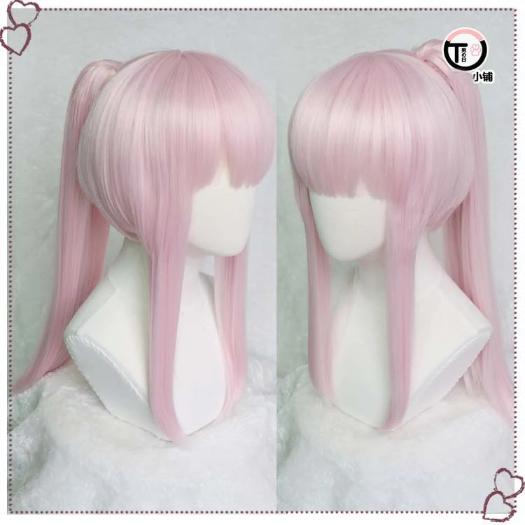 DARLING in the FRANXX Code 02 парики Zero Two купальники для плавания Прическа Длинные прямые розовые волосы клип парик «хвост» для костюмированных игр