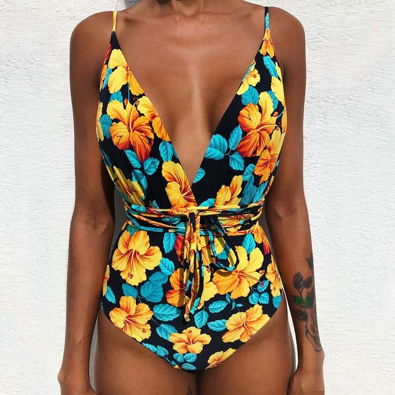 

Sexy Beach Swim Wear Print One Piece Women Swimsuit Swimming Suit For Women Bikini Badpak Woman Clothes Bathing Suit Swimwear