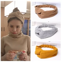 womens stretch cross fabric cute headband knitted suede korean version of the elastic hair band fashion simple hair accessories