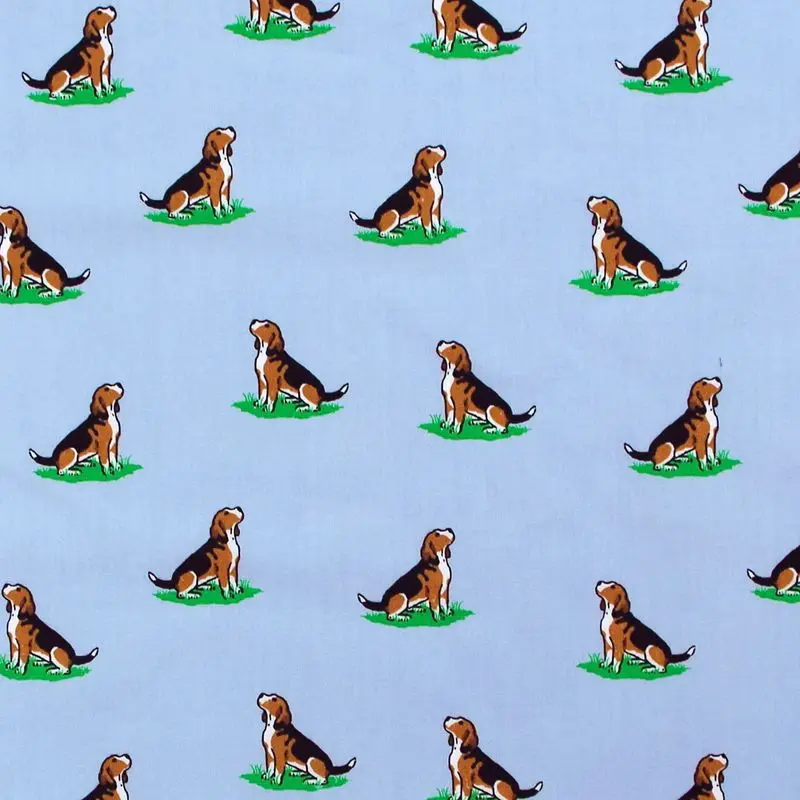 Free Shipping*SALE - 1 yard Cotton Fabric Lovely Dog on blue grey (width=145cm) | Дом и сад