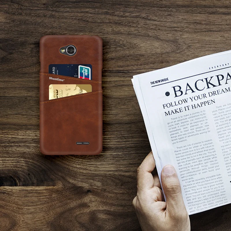 Роскошные Винтаж кожаная накладка на заднюю панель телефона для LG L70 D320N чехол и
