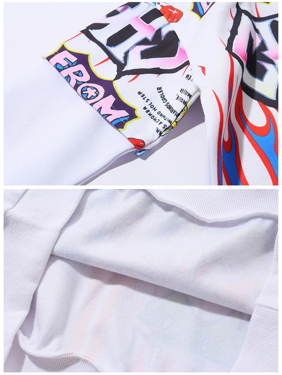Hip Hop Hoodies Men Women Autumn Winter Letter Graffiti Printed Pullover Hoodie Male Fashion Streetwear Sweatshirts WG343