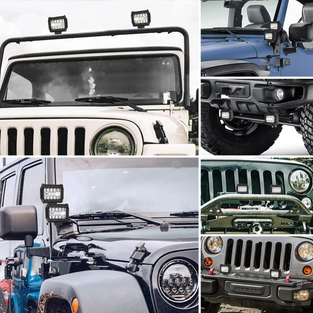 1 шт./2 шт. 4 дюйма 60 Вт светодиодная фара рабочего света для автомобиля 4x4 ATV