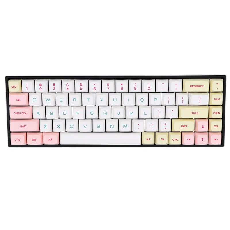 BGKC XDA Macaron Тепловая Сублимация красителя, ФБТ DSA keycap для проводной USB механической клавиатуры Cherry MX switch keycaps - Цвет: Macaron-68 key