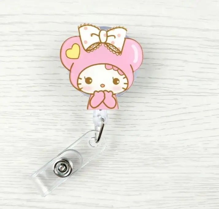 1 шт. Kawaii животное Близнецы мультфильм выдвижной значок катушка Студенческая медсестры Exihibiton ID Имя карты держатель значка канцелярские принадлежности - Цвет: 3