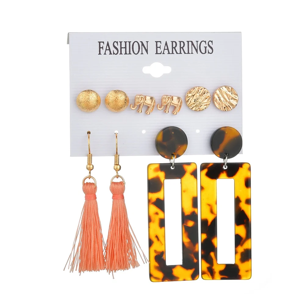 MissCyCy 2020New Flower Stud Earrings Set Tassel For Women Bohemian Shell Gold Long Earring 2019 Female Fashion Jewelry | Украшения и
