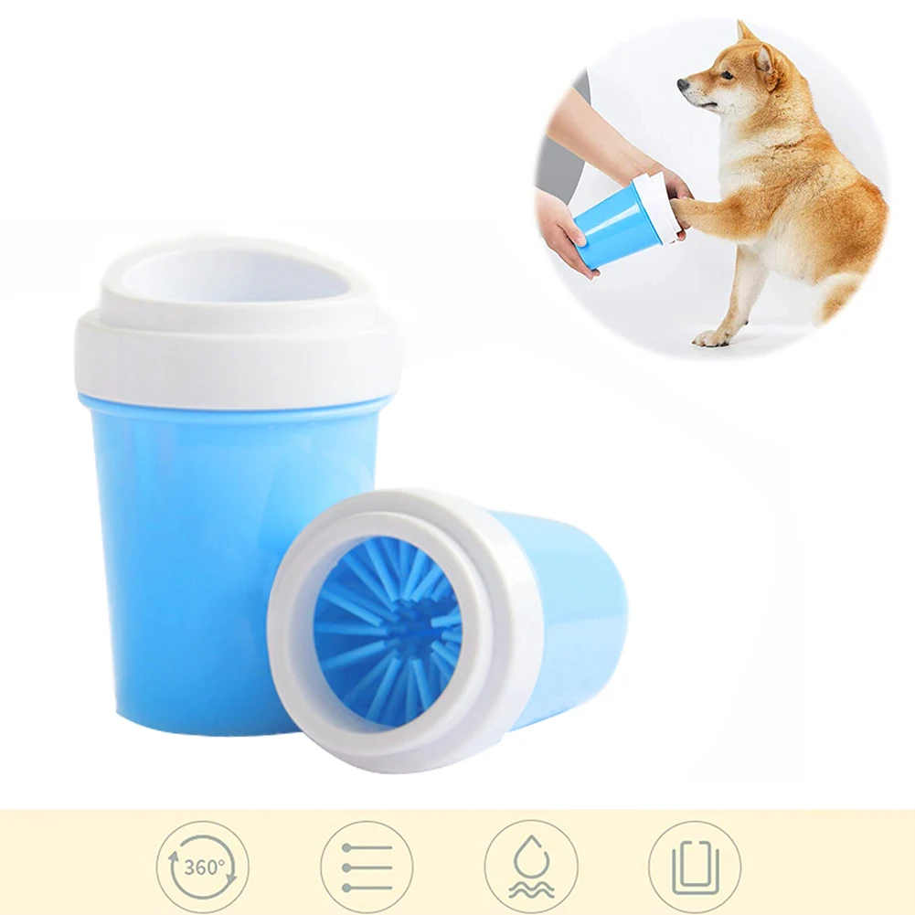 S/L Размер Pet приспособление для очистки лап портативный собака очиститель ног Плунжер Открытый пищевой пластик щетка чашка дропшиппинг