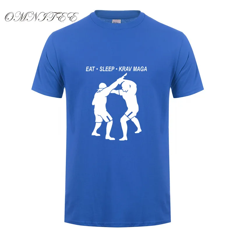 Модная новинка футболка Eat Sleep Krav Maga Мужская игровая хлопковые мужские футболки с