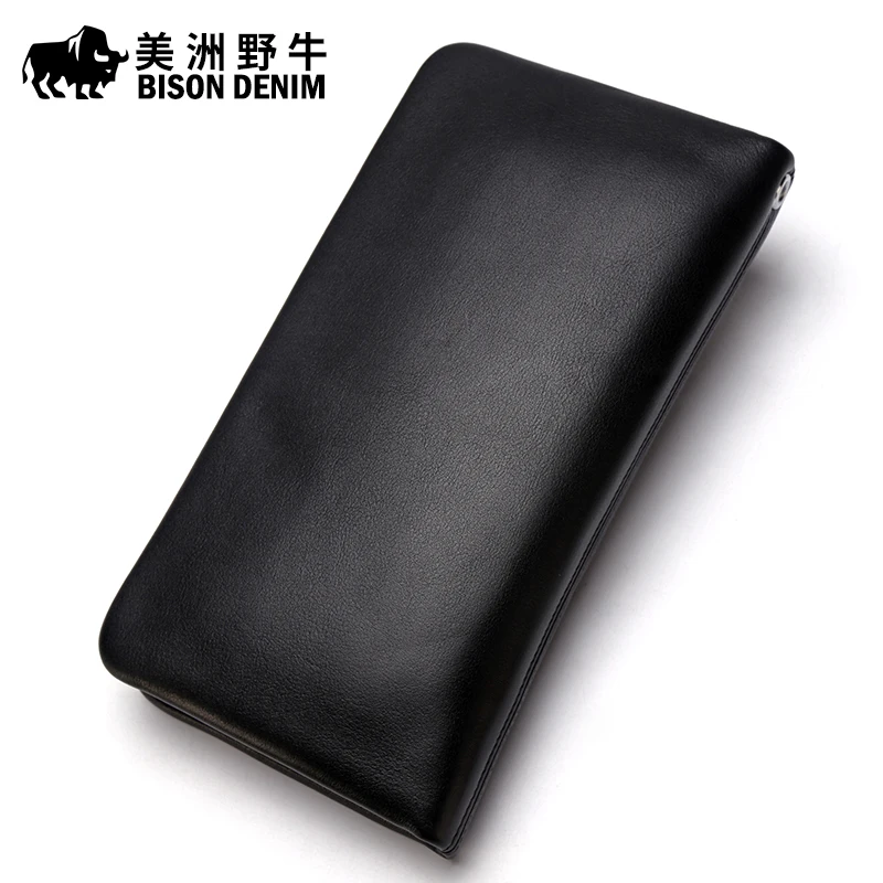 известных брендов BISON DENIM мужской клатч большая кошелёк бумажник портмоне