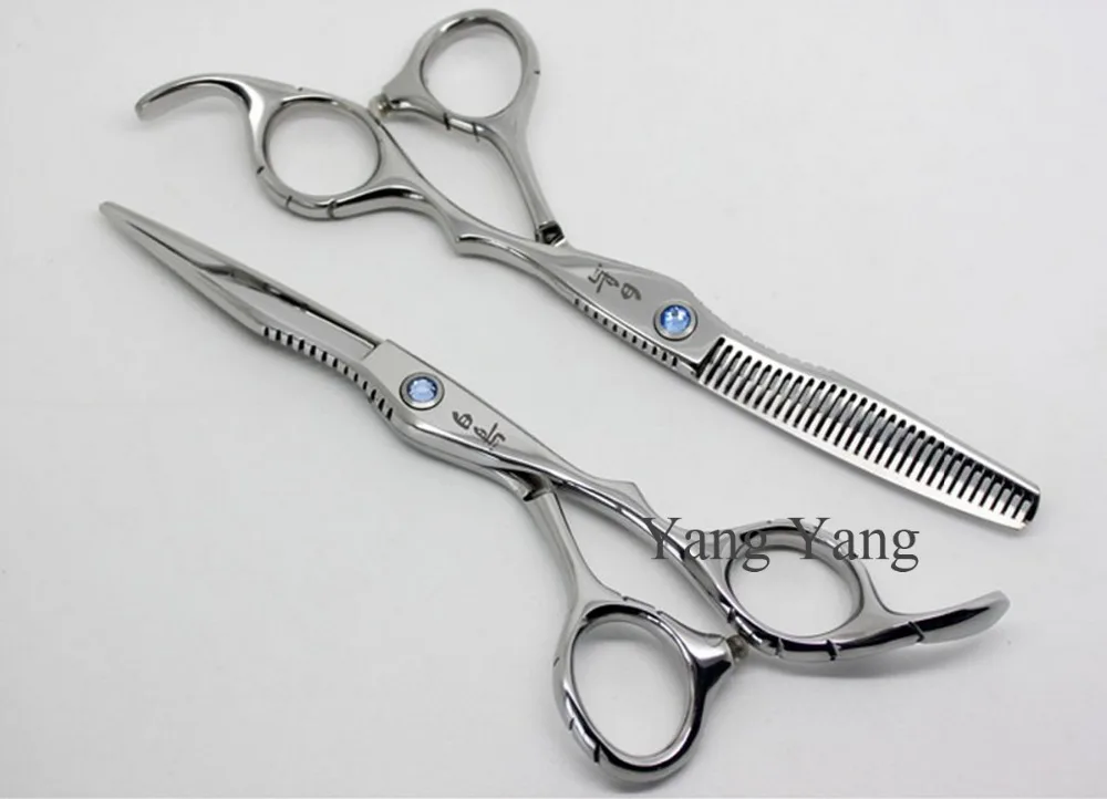 6 дюймов Профессиональные Парикмахерские ножницы набор прямые и филировочные 2