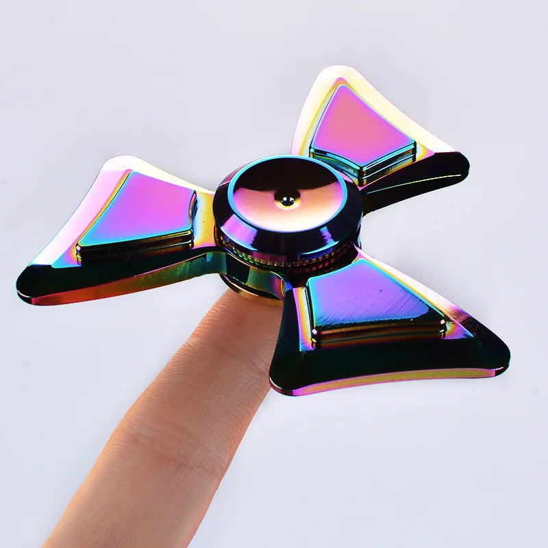 Tri-блесны Непоседа игрушки узор ручной Spinner Радуга металла и СДВГ снять стресс