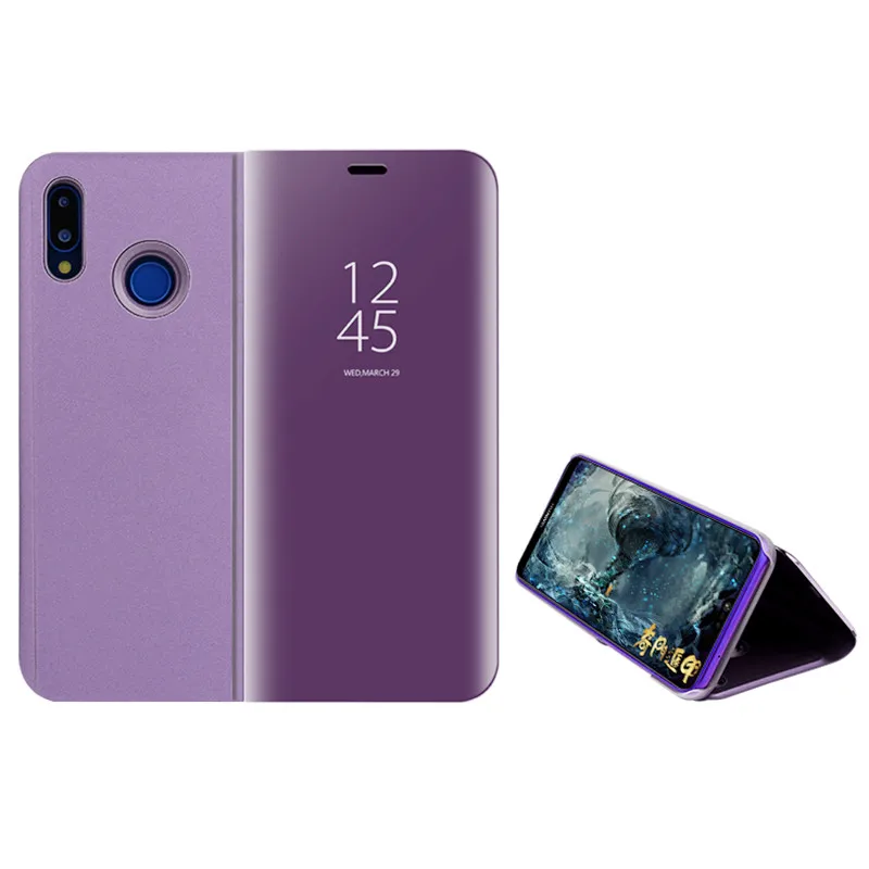 purple Зеркальный флип-чехол с подставкой для Huawei Honor 8x 8c 8 s, чехол для смартфона honor 10 lite, легкие Чехлы honor10 10i x8 c8 s8 8 x s - Цвет: purple