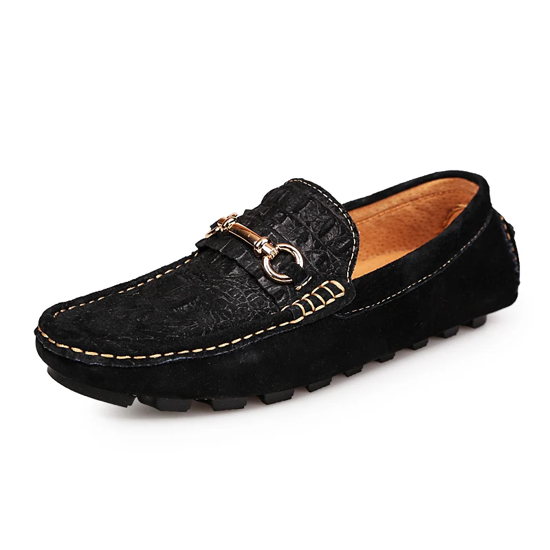 Crocodile Leather Men Shoes Casual Suede Loafers Embossed Driving Soft Slip On Vintage High Quality | Обувь