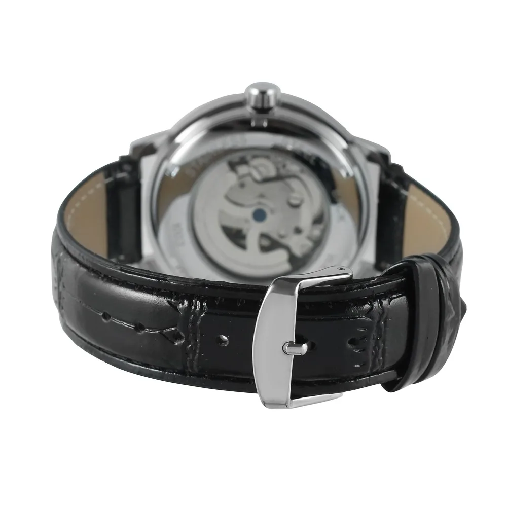 _ 2017 новинка Мужские автоматические мужские часы скелетоны с кожаным ремешком