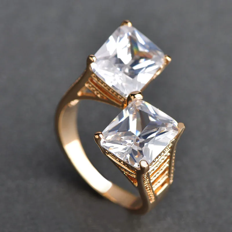 Good Luxurious Big Green Blue Wedding Rings Collar Accessories Anel Ring O Fashion Aneis Men Jewelry Brand Bijoux Ouro Plated | Украшения и