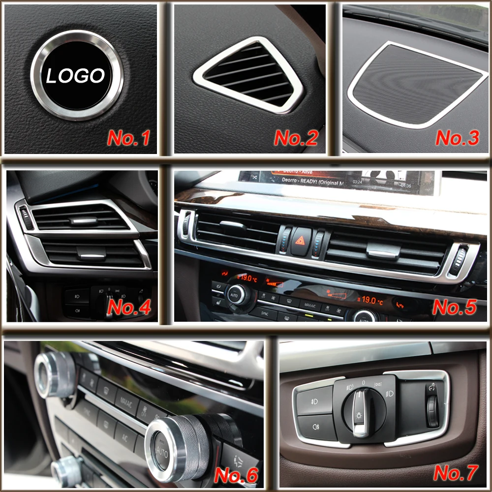 BROSHOO Car Instrument Console Air Outlet Sticker 3D Decals For Bmw X5 F15 X6 F16 2014-2017 Auto Styling Interior Accessorie | Автомобили