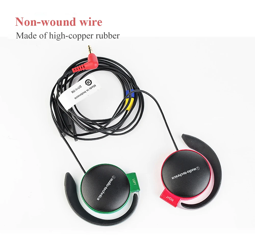 Оригинальные наушники Audio-Technica ATH-EQ500, проводные наушники, музыкальные наушники, ушные крючки, спортивные наушники, объемные басы для Xiaomi huawei Oppo и т. д