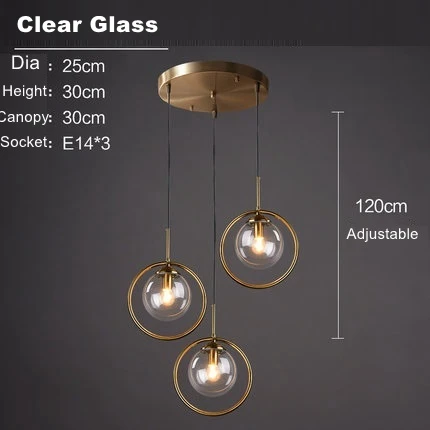 Transparent 3 pieces LukLoy Лофт Современный Подвесной Потолочный светильник Подвеска у кровати светильник кухня Остров Подвесная лампа бобы стеклянный шар блеск светодиодный светильник ing - Цвет корпуса: Transparent 3 pieces