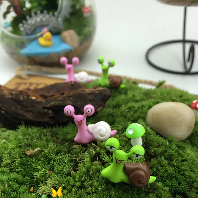 1PC Random Color Miniature Snail 1pcs Figurine Decor Fairy Garden Dollhouse Ornament | Дом и сад