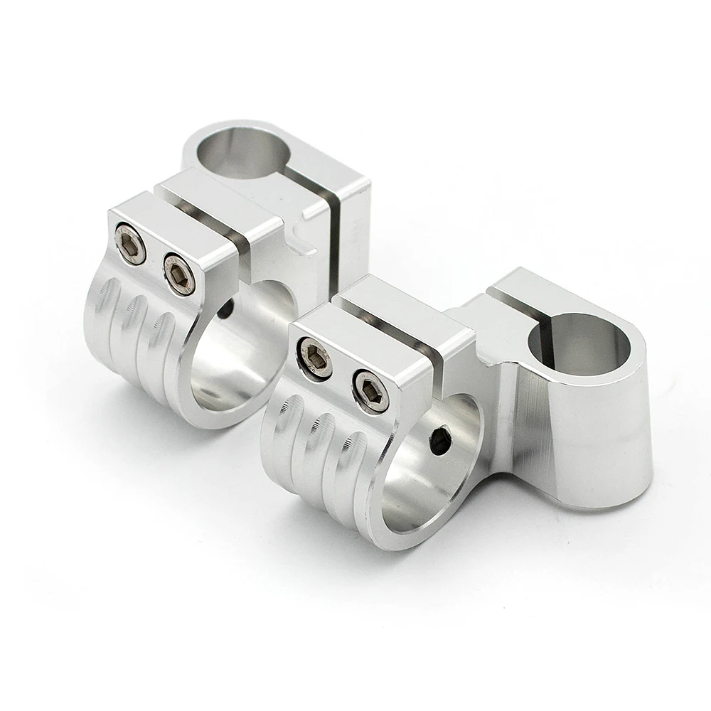 Серебряный 22 мм CNC Raiser Руль клип на руль для мотоциклов клип на головках зажим вилка 31 мм-54 мм 33 мм 35 мм 36 мм 41 мм 43 мм 51 мм