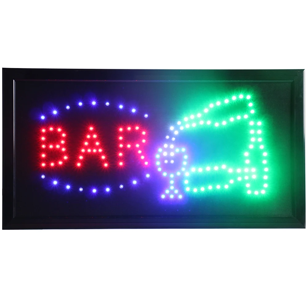 CHENXI Open Bar Led Neon Business Motion Light Sign On/off with Chain Led Sign Board 19*10 inch Indoor