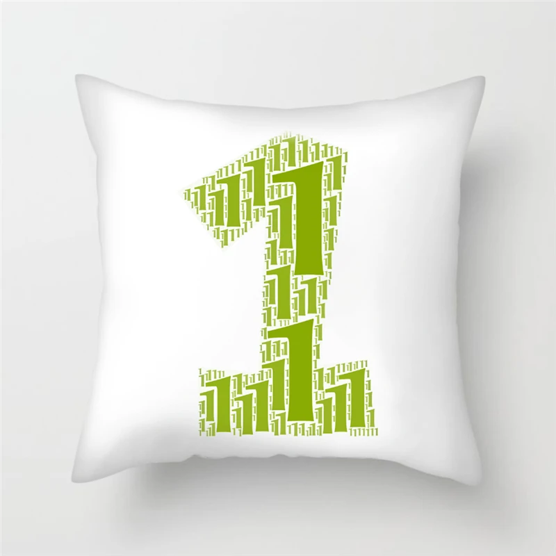 Чехол на подушку с мультяшным номером Fuwatacchi милый венок буквенным принтом