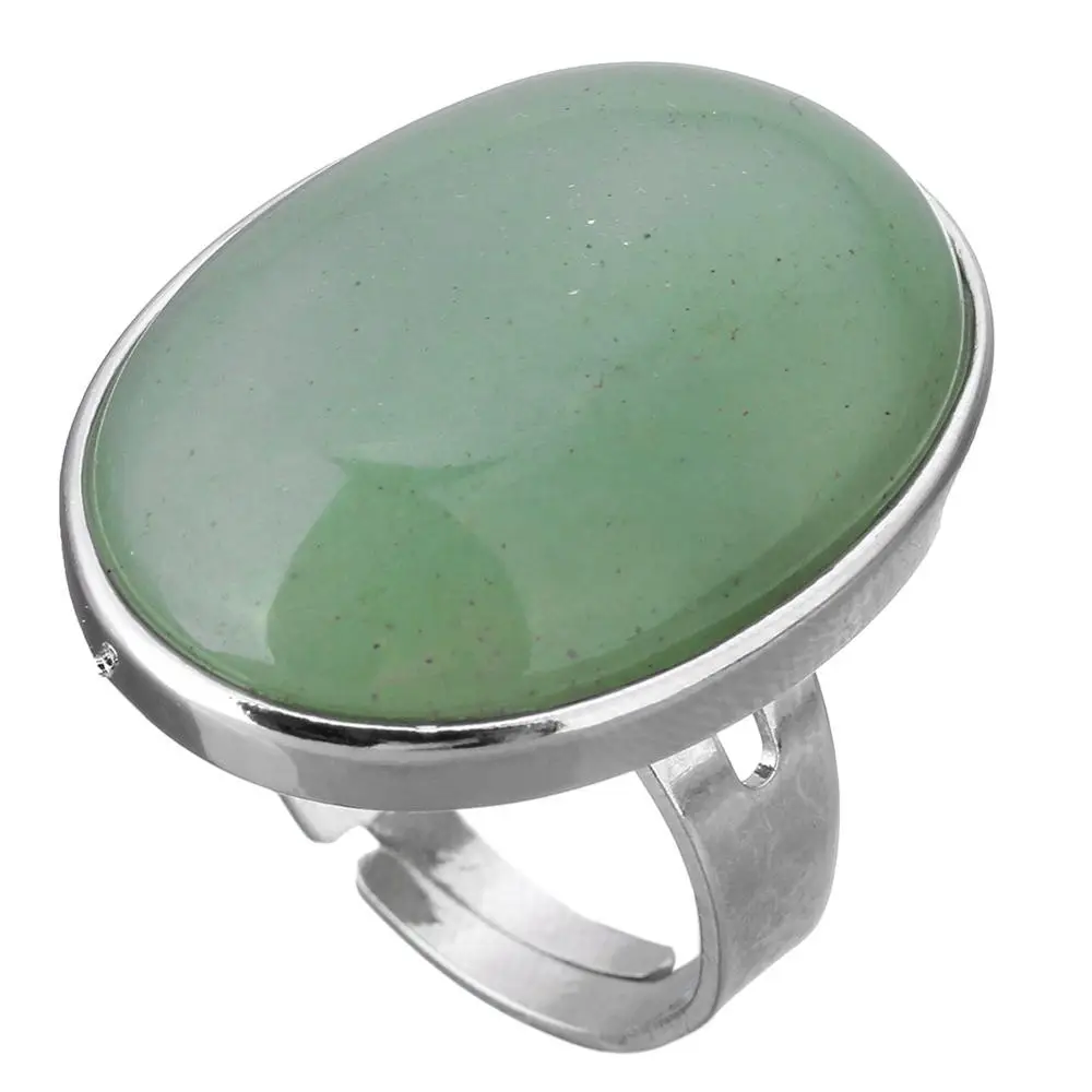 Green Aventurine Винтажное кольцо под старину натуральный камень, модное ювелирное изделие, голубой бирюзовый морской опал, кольцо на палец для женщин, свадебные кольца на годовщину 7-10 - Цвет основного камня: Green Aventurine