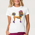 Новая летняя модная женская футболка с коротким изображением сонницы, пуделя ди ДУ, футболка с принтом, милый дизайн животного, топ, рубашка, хипстерские крутые футболки для девушек