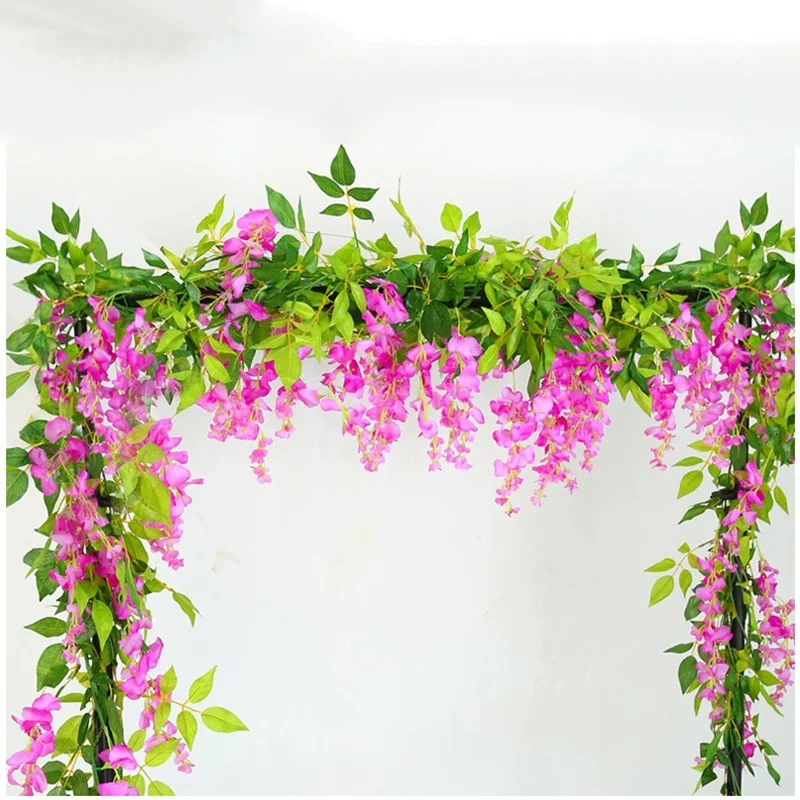 Xuanxiaotong 180 см Wisteria Искусственные цветы из ротанга Свадебные цветы украшение арки Настенный декор поддельные цветы лозы