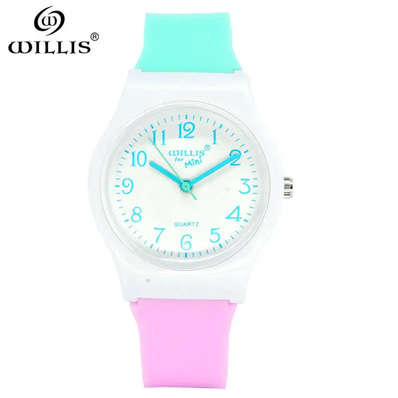 Бренд WILLIS Топ водонепроницаемые красочные желе кварцевые часы мода харадзюку